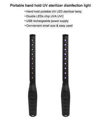 휴대용 Alumium은 살균 램프 SMD 2835 USB 전원 공급 장치 IP44 8000H 수명을 지도했습니다